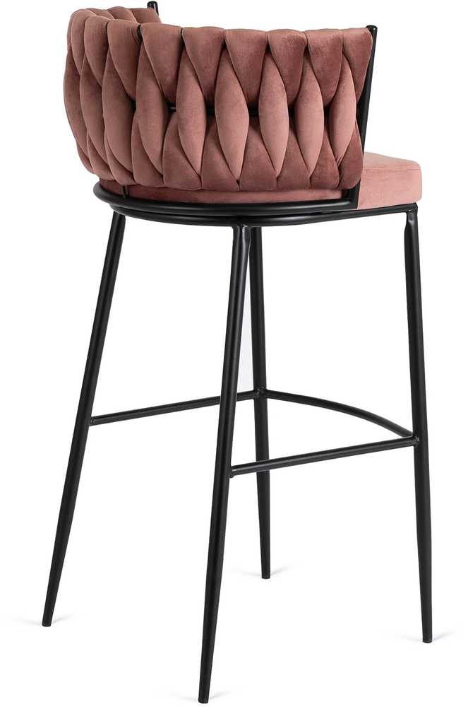 Mebel Elite Baro kėdė, veliūrinė, 60 × 56 × 104,5 cm, rožinė