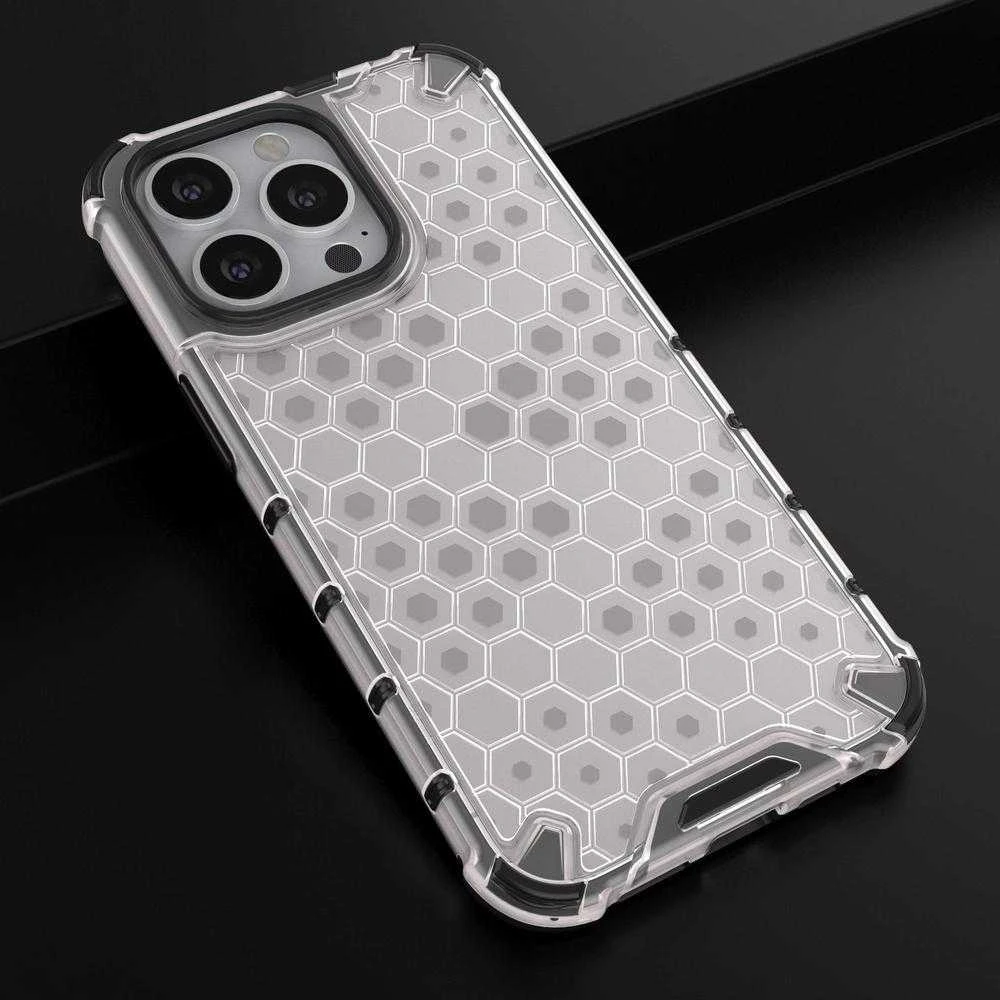 Hurtel Honeycomb dėklas skirtas iPhone 13 Pro, skaidrus