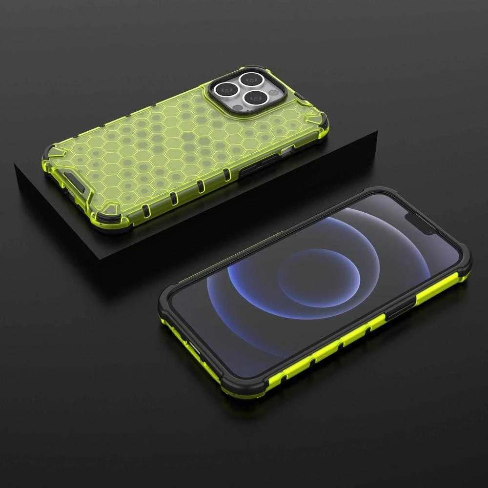 Hurtel Honeycomb dėklas skirtas iPhone 13 Pro, žalias