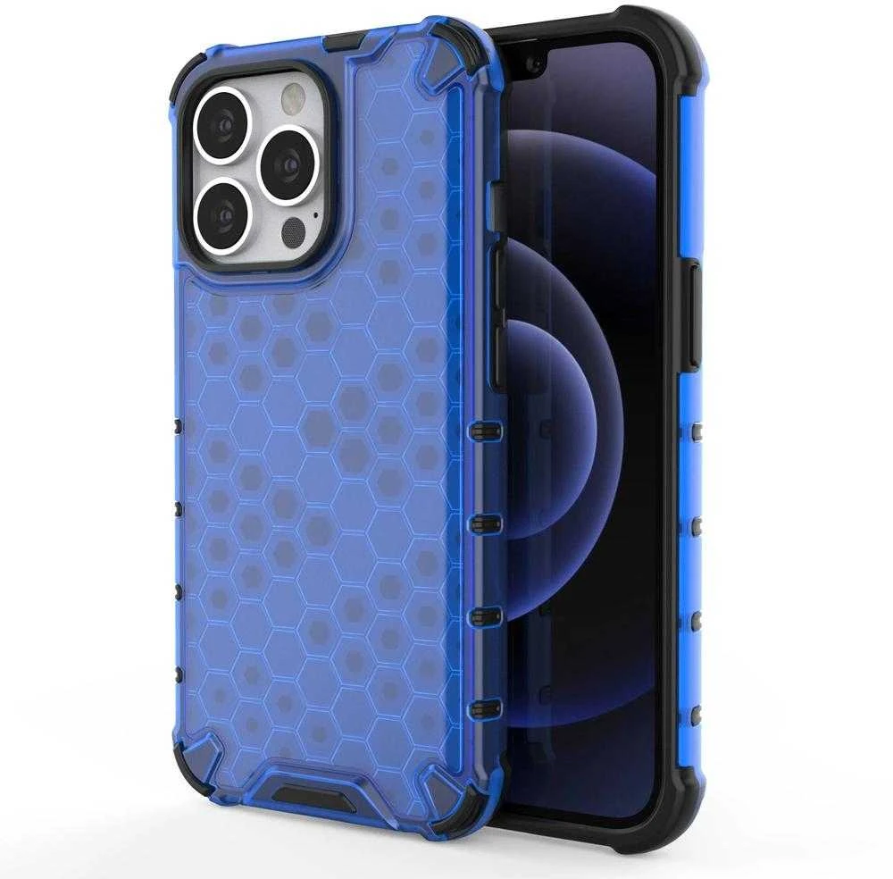 Hurtel Honeycomb dėklas skirtas iPhone 13 Pro, mėlynas