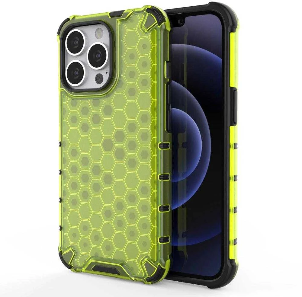 Hurtel Honeycomb dėklas skirtas iPhone 13 Pro, žalias