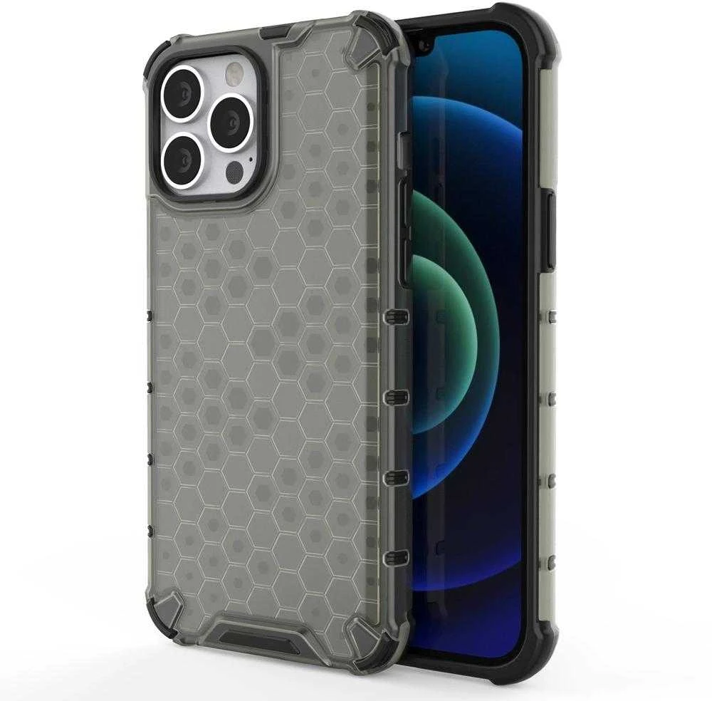 Hurtel Honeycomb dėklas skirtas iPhone 13 Pro Max, juodas