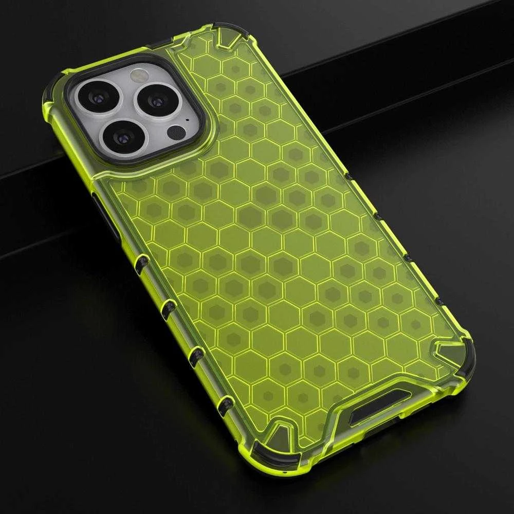 Hurtel Honeycomb dėklas skirtas iPhone 13 Pro, žalias