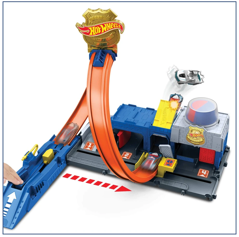Mattel HOT WHEELS CITY rinkinys – Super policijos stotis (JBM71)