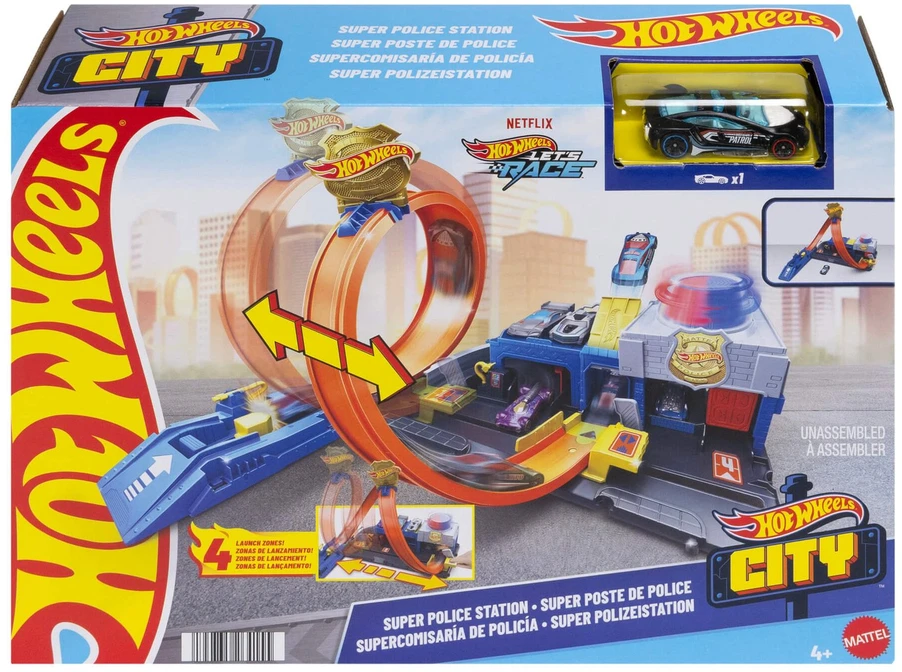 Mattel HOT WHEELS CITY rinkinys – Super policijos stotis (JBM71)