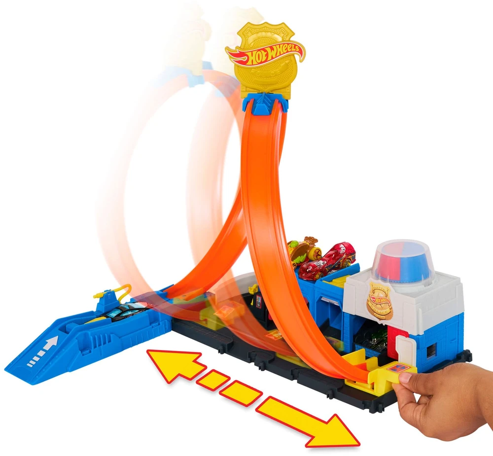 Mattel HOT WHEELS CITY rinkinys – Super policijos stotis (JBM71)