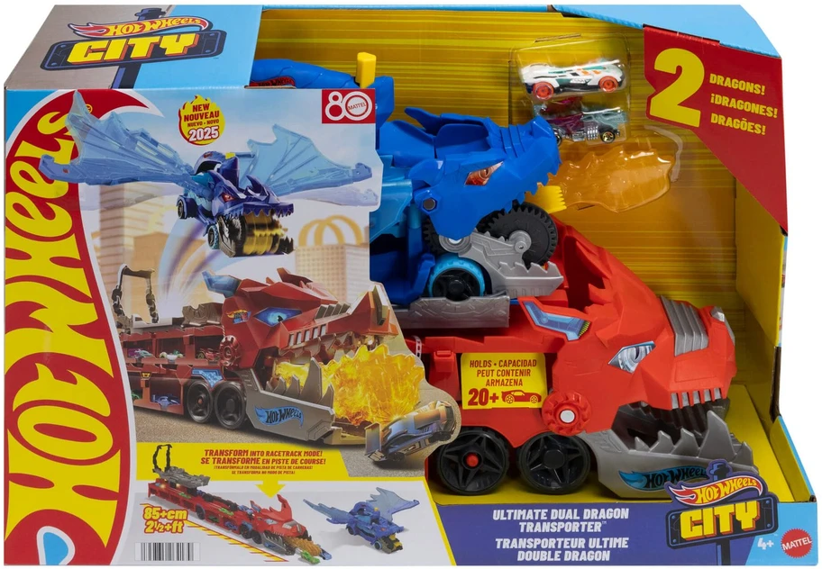 Mattel HOT WHEELS CITY transporteris – Dvigubas drakonas (JBM72)