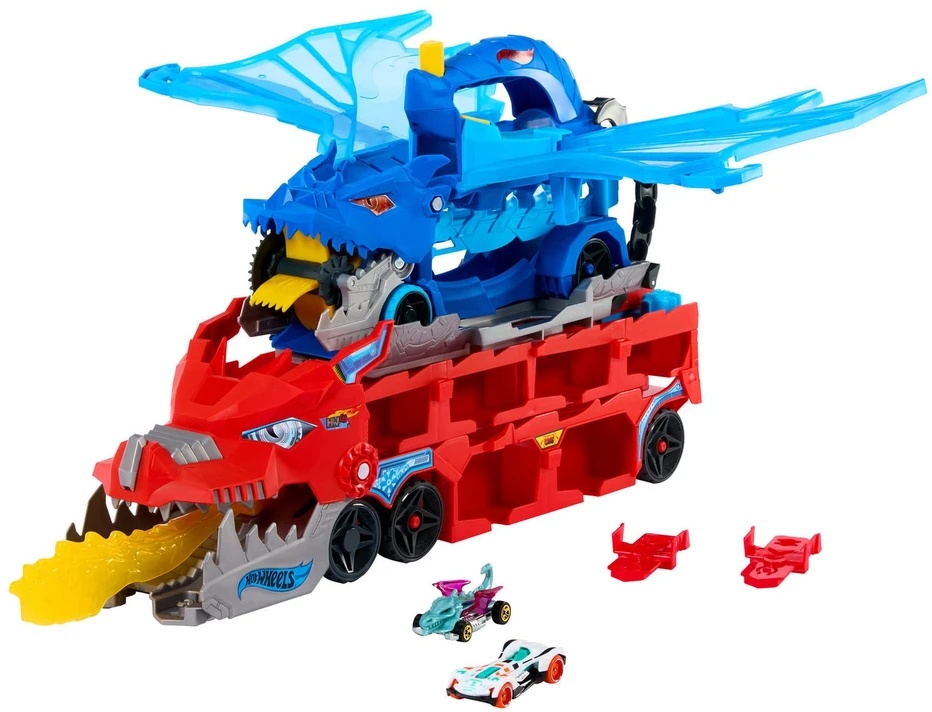 Mattel HOT WHEELS CITY transporteris – Dvigubas drakonas (JBM72)