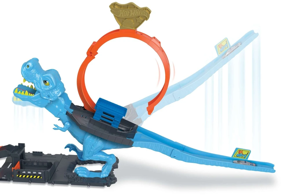 Hot Wheels City trasa „Dinozauras su kilpa“