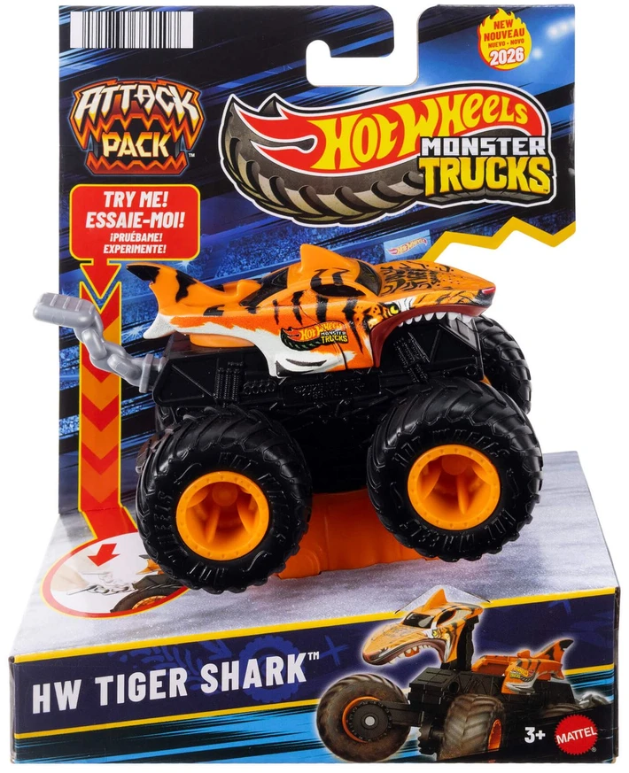 Mattel „Hot Wheels Monster Trucks Attack Pack“ džipas su atakos funkcija (atsitiktinis modelis)