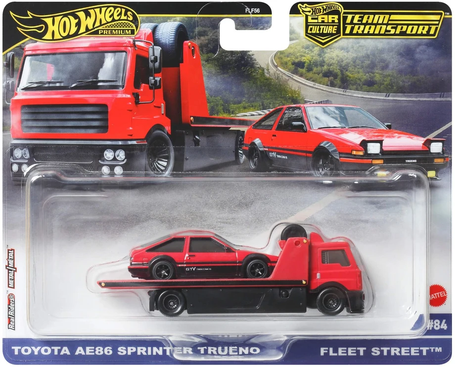 Mattel HOT WHEELS automodeliukų rinkinys – vilkikas ir lenktyninis automobilis (FLF56)
