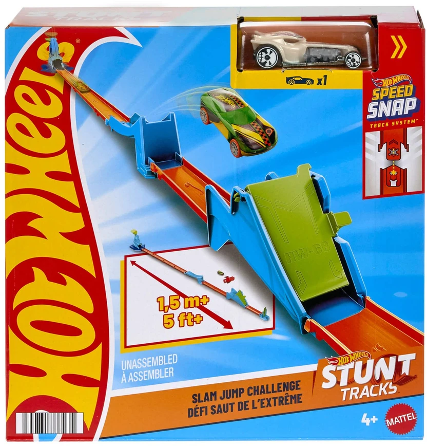 Mattel Hot Wheels Stunt Tracks triukų trasa su kilpa arba šuoliu (atsitiktinis rinkinys)