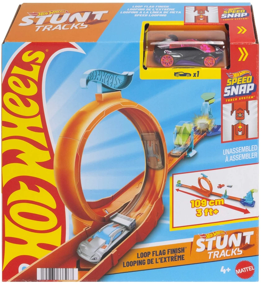Mattel Hot Wheels Stunt Tracks triukų trasa su kilpa arba šuoliu (atsitiktinis rinkinys)