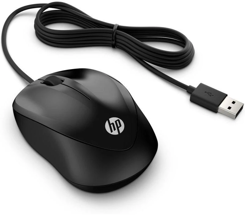 HP 1000 su laidu optinė pelė su 3 mygtukais ir 1000 DPI, juoda, 4QM14AA