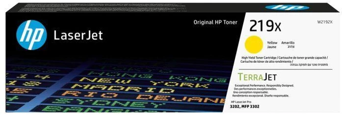 Originalus HP TerraJet dažiklis W2192X, HP 219X, geltonas, 2500p, didelės talpos