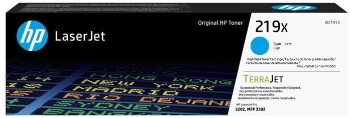 Originalus HP TerraJet dažiklis W2191X, HP 219X, žalsvai mėlynas, 2500p, didelės talpos