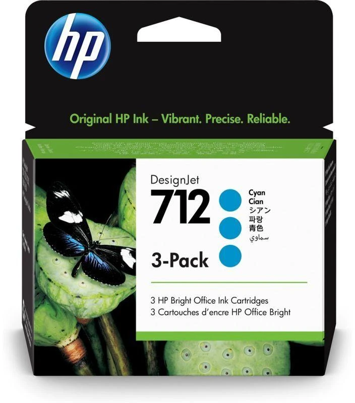HP 3ED77A 712 DesignJet rašalas 29 ml (3 vnt.) mėlynas