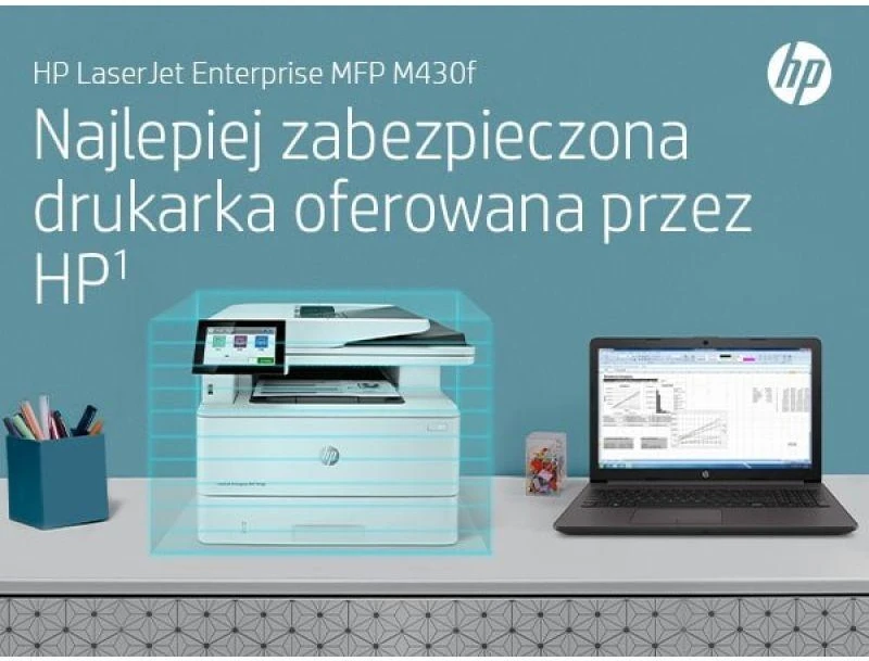 Hewlett Packard (HP) HP LaserJet Enterprise MFP M430f AIO All-in-One Spausdintuvas - A4 Mono lazerinis, Spausdinti/Kopijuoti/Dual-Side Scan/Faksas, Automatinis dokumentų tiektuvas, Auto-Duplex, LAN, 38ppm, 900-4800 pages per mėnuo (pakeičia M521f / M521dn)