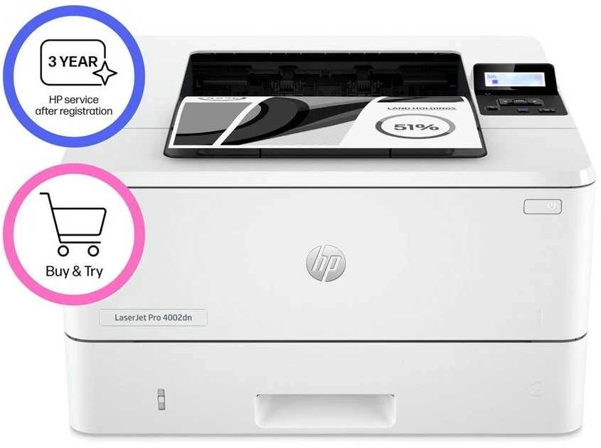 Hewlett Packard (HP) HP LaserJet Pro 4002dn Spausdintuvas - A4 Mono lazerinis, Spausdinti, Automatinis dokumentų tiektuvas, Auto-Duplex, LAN, 40ppm, 750-4000 puslapių per mėnesį (pakeičia M404dn)