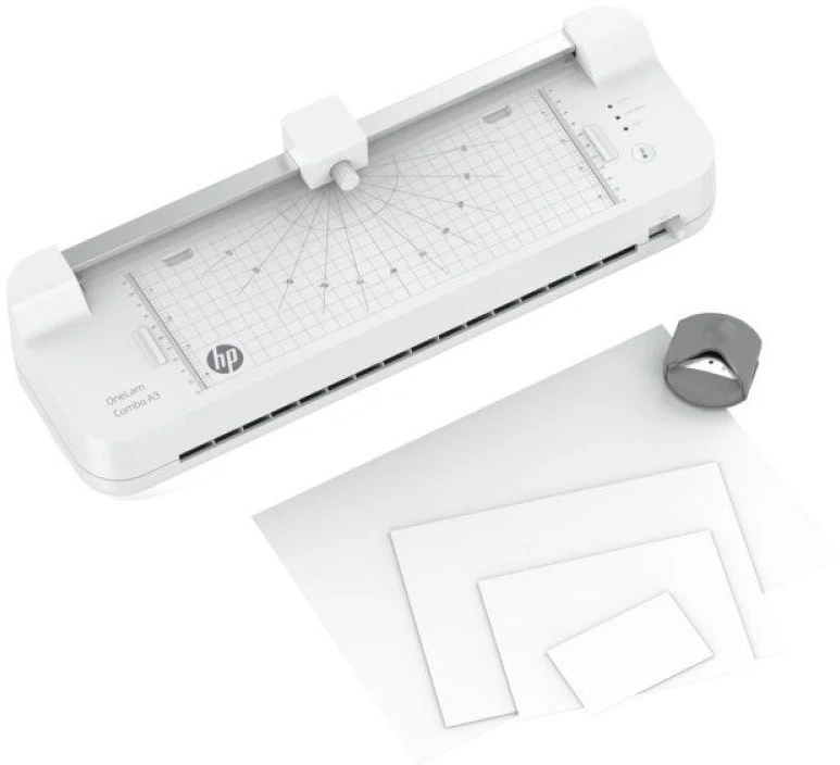 Hewlett Packard (HP) Laminatorius - HP ONELAM COMBO A3, 400 mm/min, integruotas pjaustytuvas, 15 maišelių, Balta