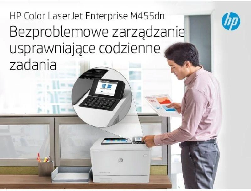 Hewlett Packard (HP) HP Color LaserJet Enterprise M455dn Spausdintuvas - A4 Color lazerinis, Spausdinimas, Automatinis dokumentų tiektuvas, Auto-Duplex, LAN, 27psl., 900-4800 puslapių per mėn.