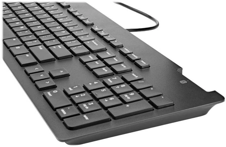 Hewlett Packard (HP) HP Plona USB laidinė klaviatūra – išmanioji kortelė – juoda – JAV anglų kalba (Pažeista pakuotė)