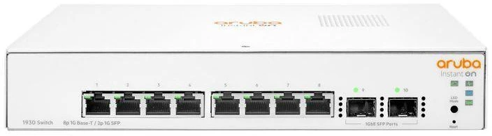 Šakotuvas „Hewlett Packard“ (HP) „HPE Aruba Networking“ tinklo komutatorius „Instant On Switch“ 8p Gigabit 2p SFP 1930 Valdomas L2/L3/L4 Gigabit Ethernet (10/100/1000) Maitinimas per Ethernet (PoE) 1U Balta