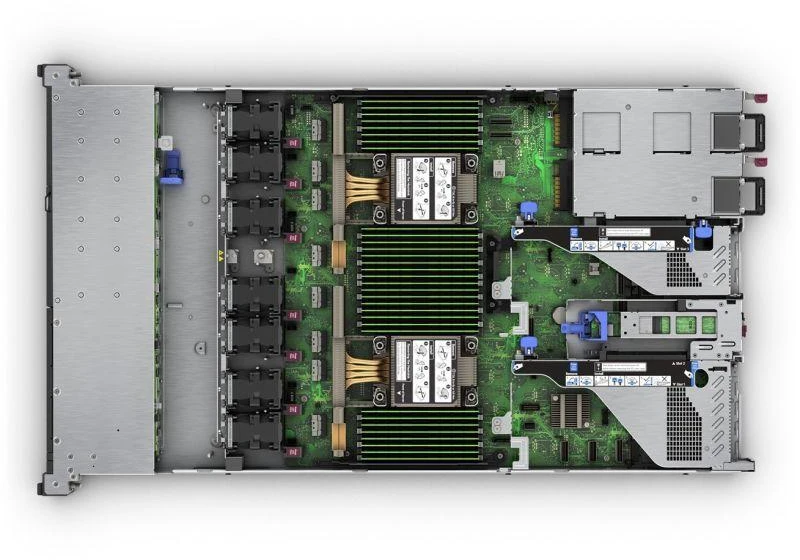 Hewlett Packard (HP) HPE ProLiant DL360 Gen11 4510 2,4 GHz 12c 1P 2x32 GB-R 8SFF MR408i-o 2x960 GB SSD 2x1000 W PS ES serveris, 1,92 TB, stovinis (1U), Intel® Xeon Sidabrinis 2,4 GHz, 64 GB DDR5-SDRAM, 1000 W