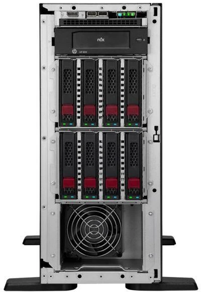 HPE ProLiant ML110 Gen11 serveris, Intel Xeon-B 3508U 8 branduolių (2,10 GHz, 22,50 MB), 32 GB (1 x 32 GB), 2 x 2 TB, 4 x LFF žemo profilio SATA, 2 x 1000 W