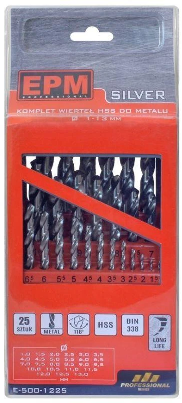 Grąžtas Carruzzo HSS grąžtų metalui rinkinys 1-13 mm, 25 vnt.