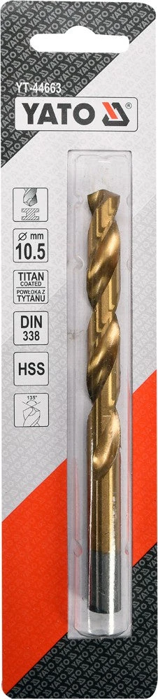 Yato HSS-TiN spiralinis grąžtas, 10,5 mm (YT-44663)