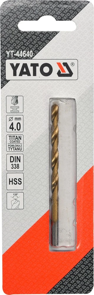 Yato HSS-TiN spiralinis grąžtas, 4 mm (YT-44640)