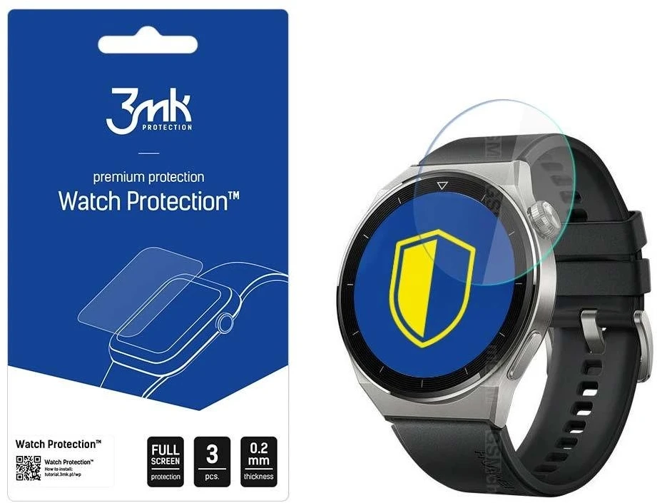 Apsauginis ekrano stiklas 3MK išmaniojo laikrodžio Huawei Watch GT 3 Pro, 46mm
