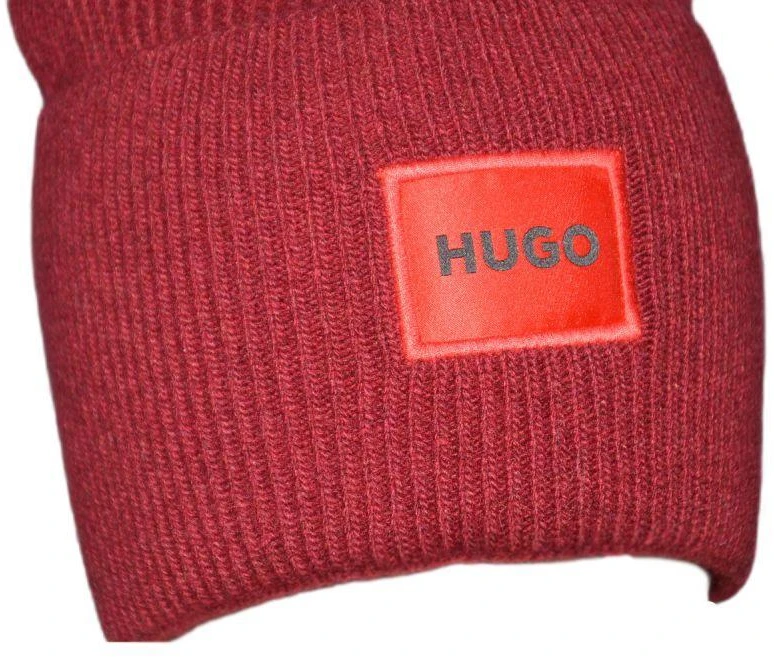 Hugo Boss Raudona vilnonė žieminė kepurė - 50496011-604