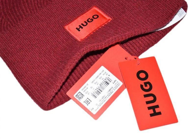 Hugo Boss Raudona vilnonė žieminė kepurė - 50496011-604