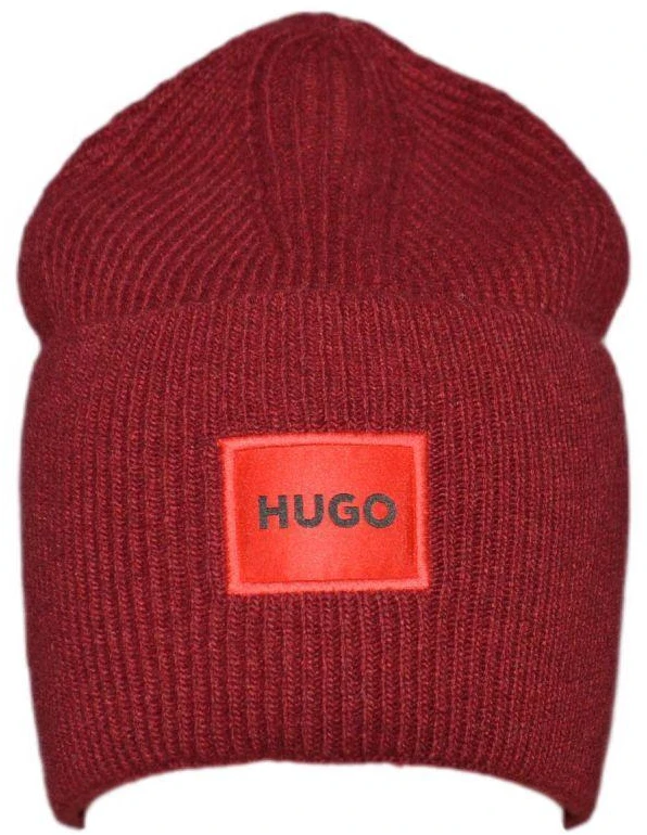 Hugo Boss Raudona vilnonė žieminė kepurė - 50496011-604