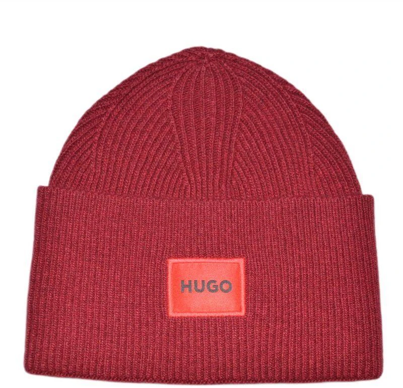Hugo Boss Raudona vilnonė žieminė kepurė - 50496011-604