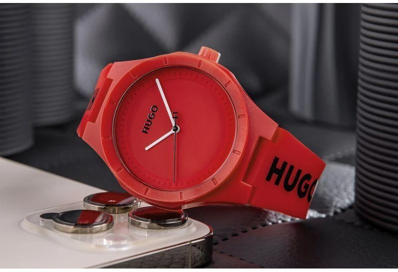 Hugo Boss HUGO Lit Raudonas Vyriškas Laikrodis 1530346 + Dėžutė