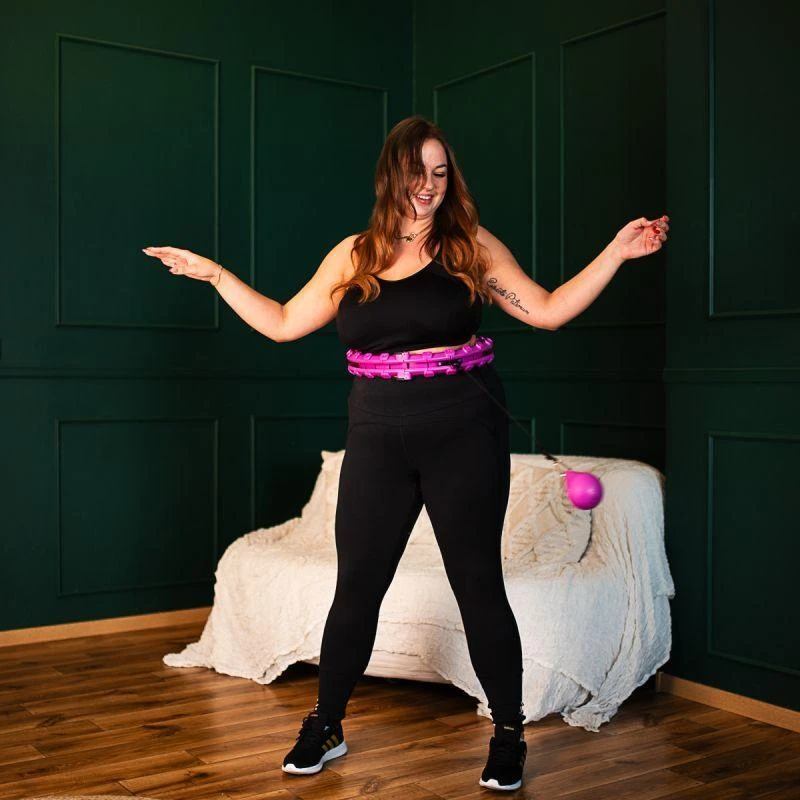 HULA HOP RINKINYS HHW12 VIOLETINIS SU SVORIAIS IR HMS DIRŽAS BR163 Juodas PLUS SIZE