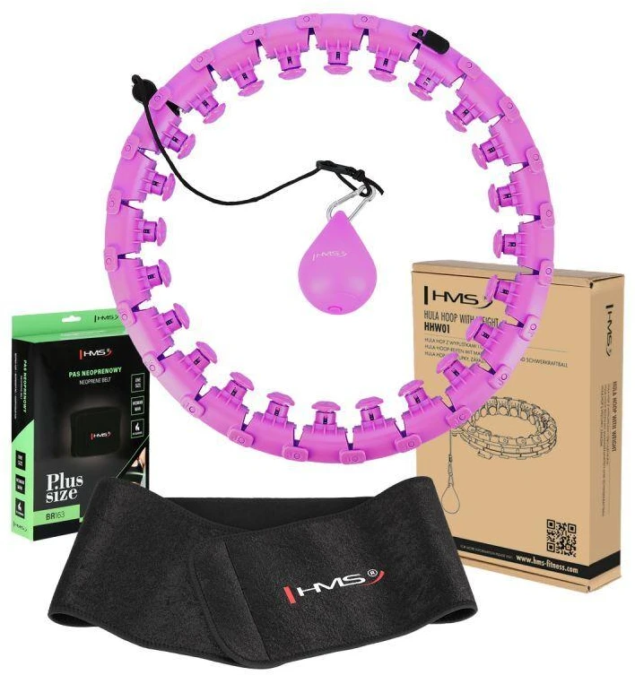 HULA HOP RINKINYS HHW12 VIOLETINIS SU SVORIAIS IR HMS DIRŽAS BR163 Juodas PLUS SIZE