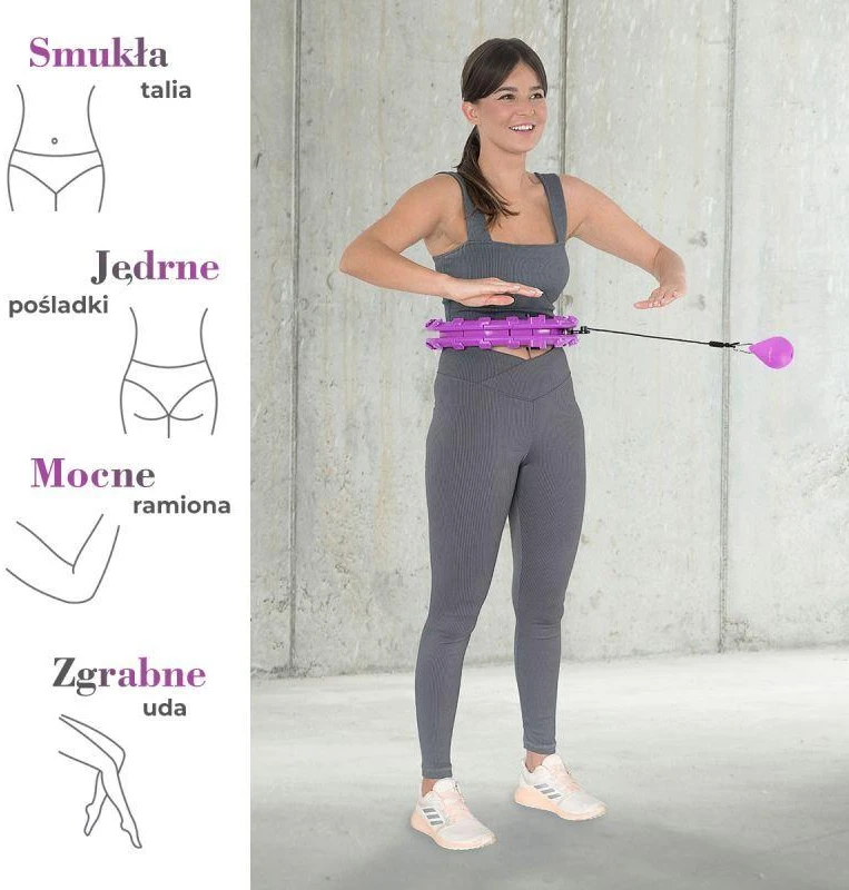 HULA HOP RINKINYS HHW12 VIOLETINIS SU SVORIAIS IR HMS DIRŽAS BR163 Juodas PLUS SIZE