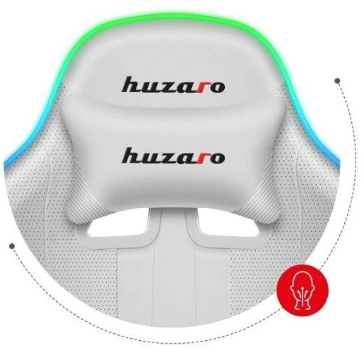 Žaidimų kėdė Huzaro Force 4.7 RGB, Baltos spalvos