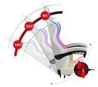 Žaidimų kėdė Huzaro Force 4.7 RGB, Baltos spalvos