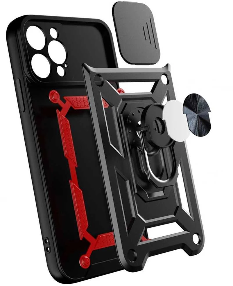 Hurtel Hybrid Armor Camshield dėklas skirtas iPhone 14 Plus, juodas
