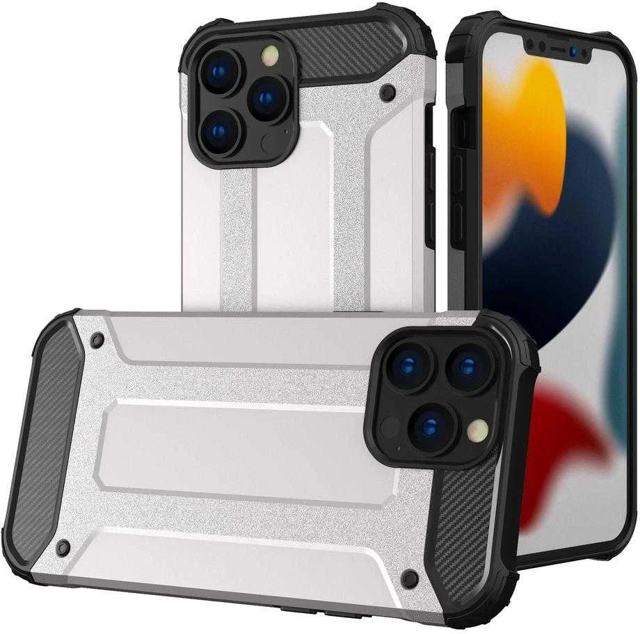 Hurtel Hibrid dėklas skirtas iPhone 13 Pro, sidabrinis