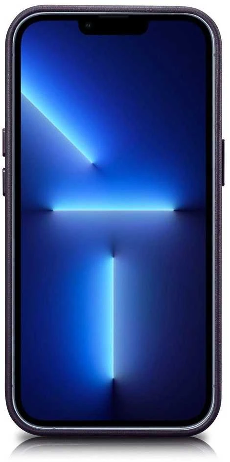 iCarer Leather Apple iPhone 14 Plus Dark dėklas telefonui violetinės spalvos (MagSafe Compatible)