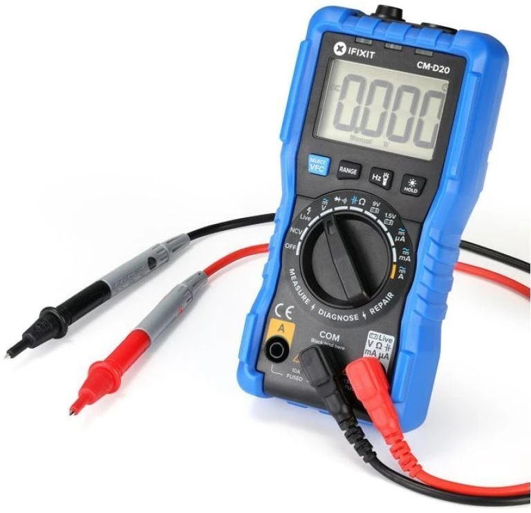 iFixit Digitales Multimeter, mit zwei Testspitzen – juodos spalvos/blau