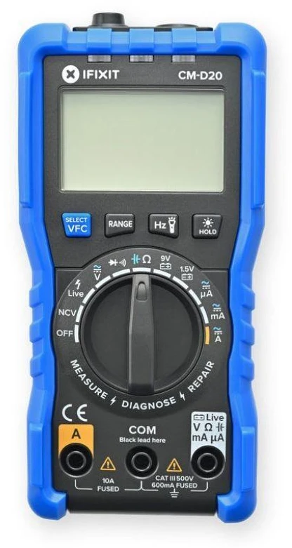 iFixit Digitales Multimeter, mit zwei Testspitzen – juodos spalvos/blau