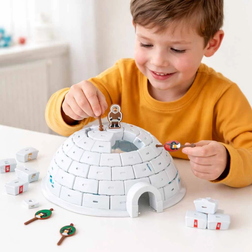 Ikonka Įgūdžių žaidimas statyti iglu pingvinus