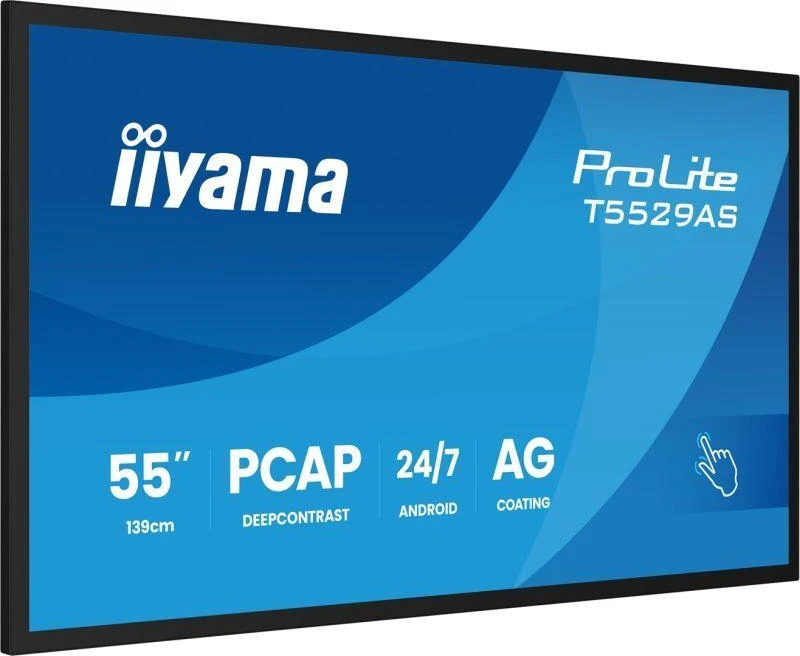 „Iiyama“ 55 colių „viskas viename“ monitorius su „Android 14“ operacine sistema, 20 taškų jutikliniu ekranu, 3840 x 2160 raiška, 4K UHD raiška, apsauga nuo akinimo, garsiakalbiai, 2 HDMI + USB-C (DP-Alt), 450 cd/m² / 4 GB RAM / 32 GB atminties, RS232C, 2 USB 2.0, LAN, WIFI, veikimas visą parąiiSignage2